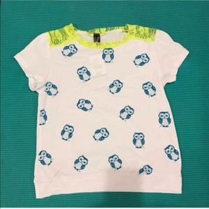 NWT Kulture Girls blue owl print shirt